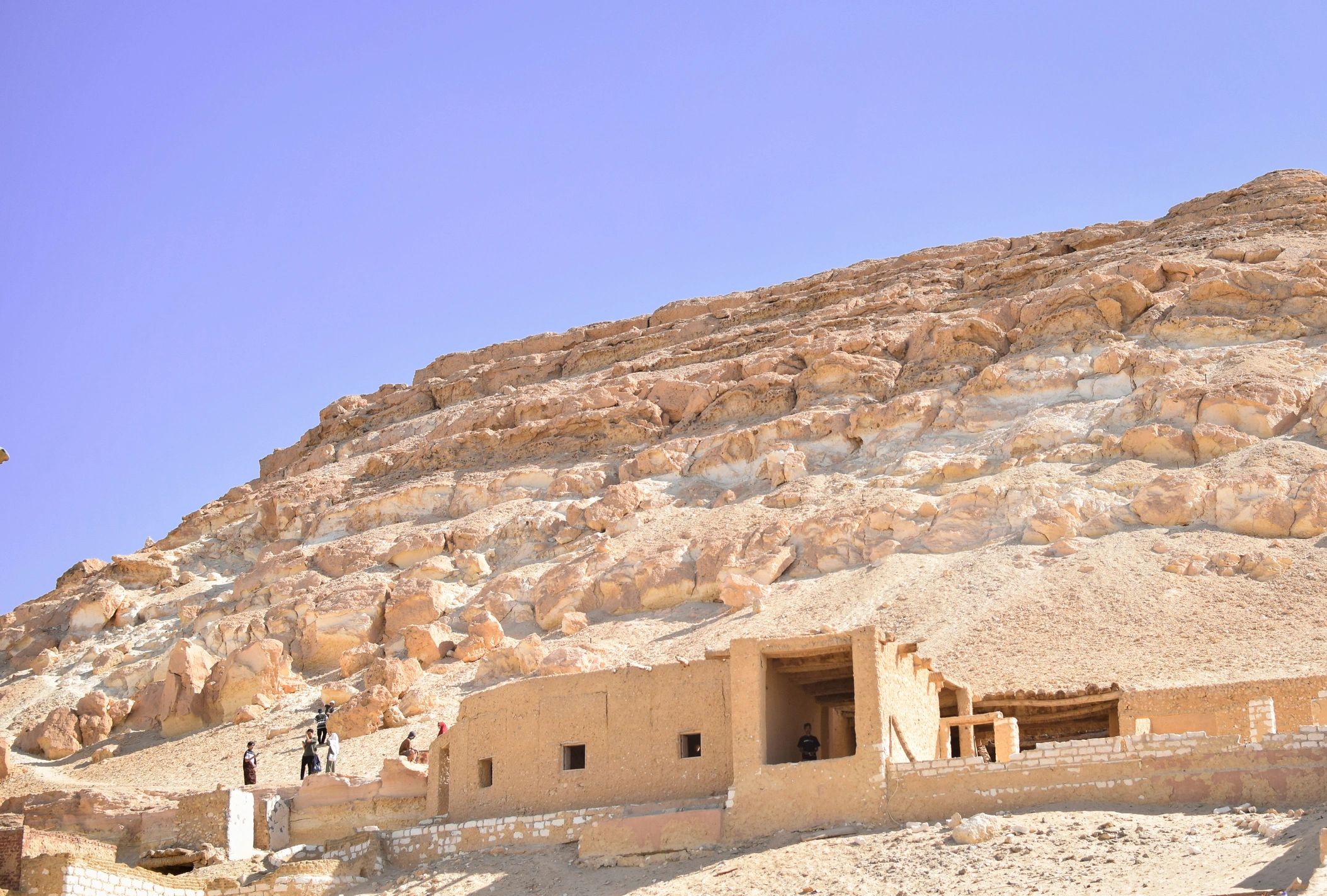Rocky hills and desert landscape in Siwa Oasis, Egypt