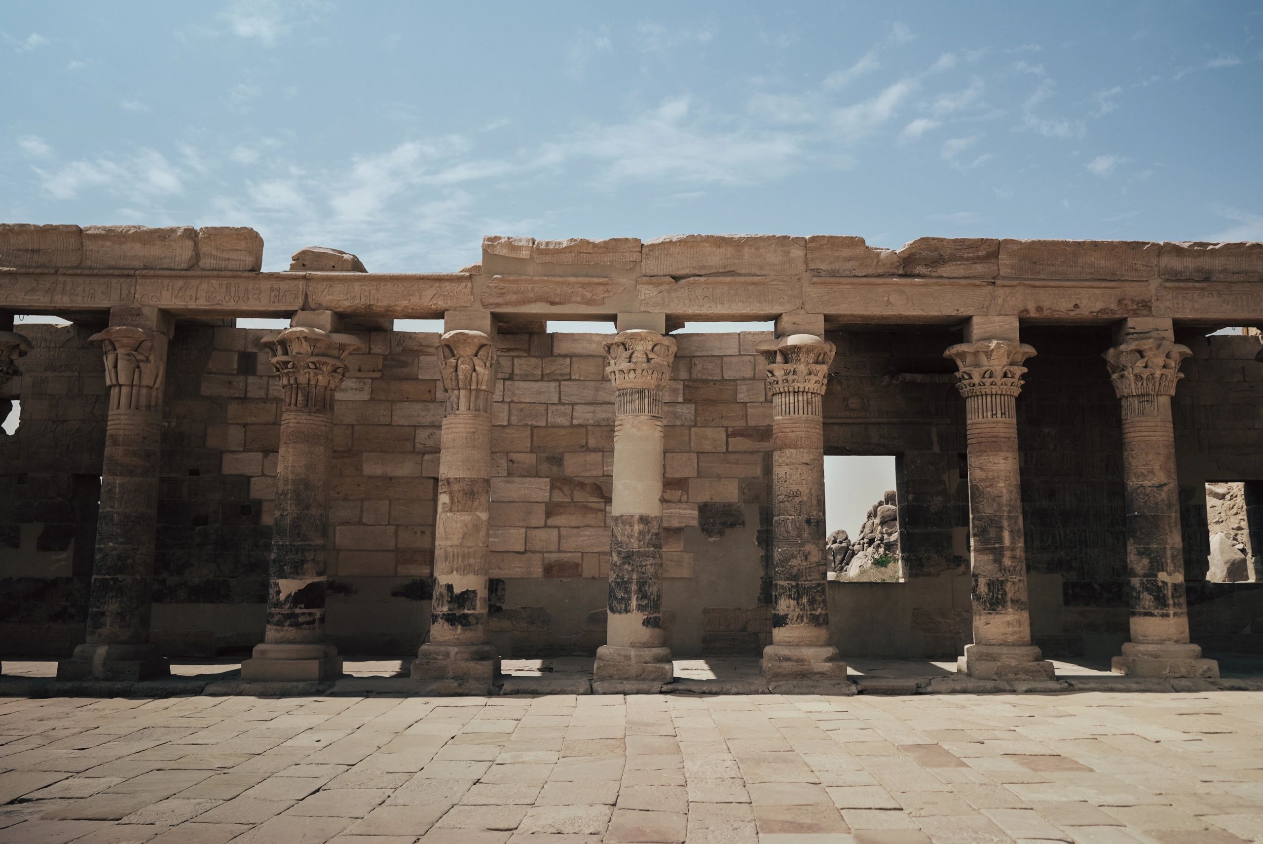 Columns of Philae Temple in Egypt