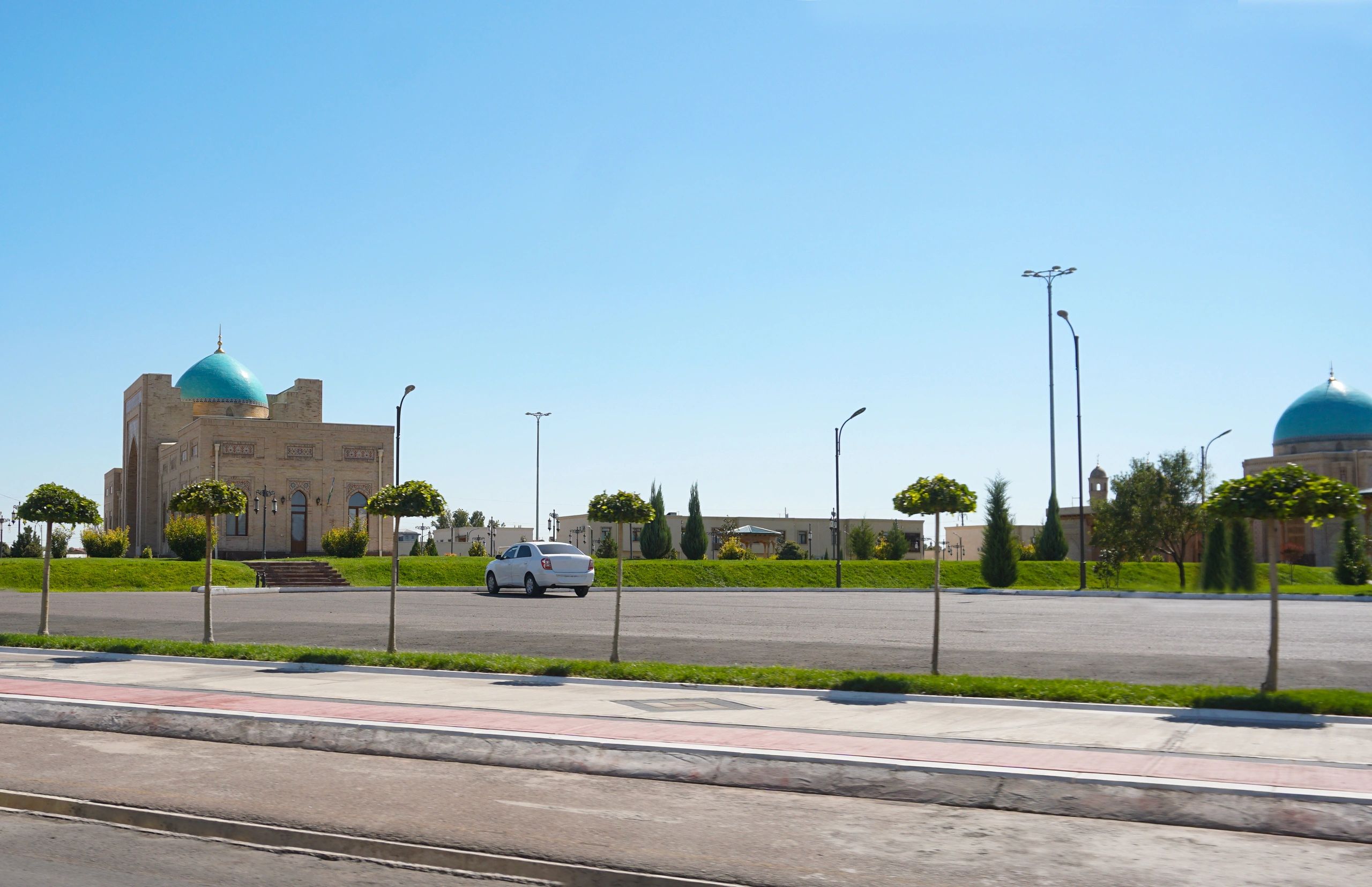 Mosque beside a road in Egypt